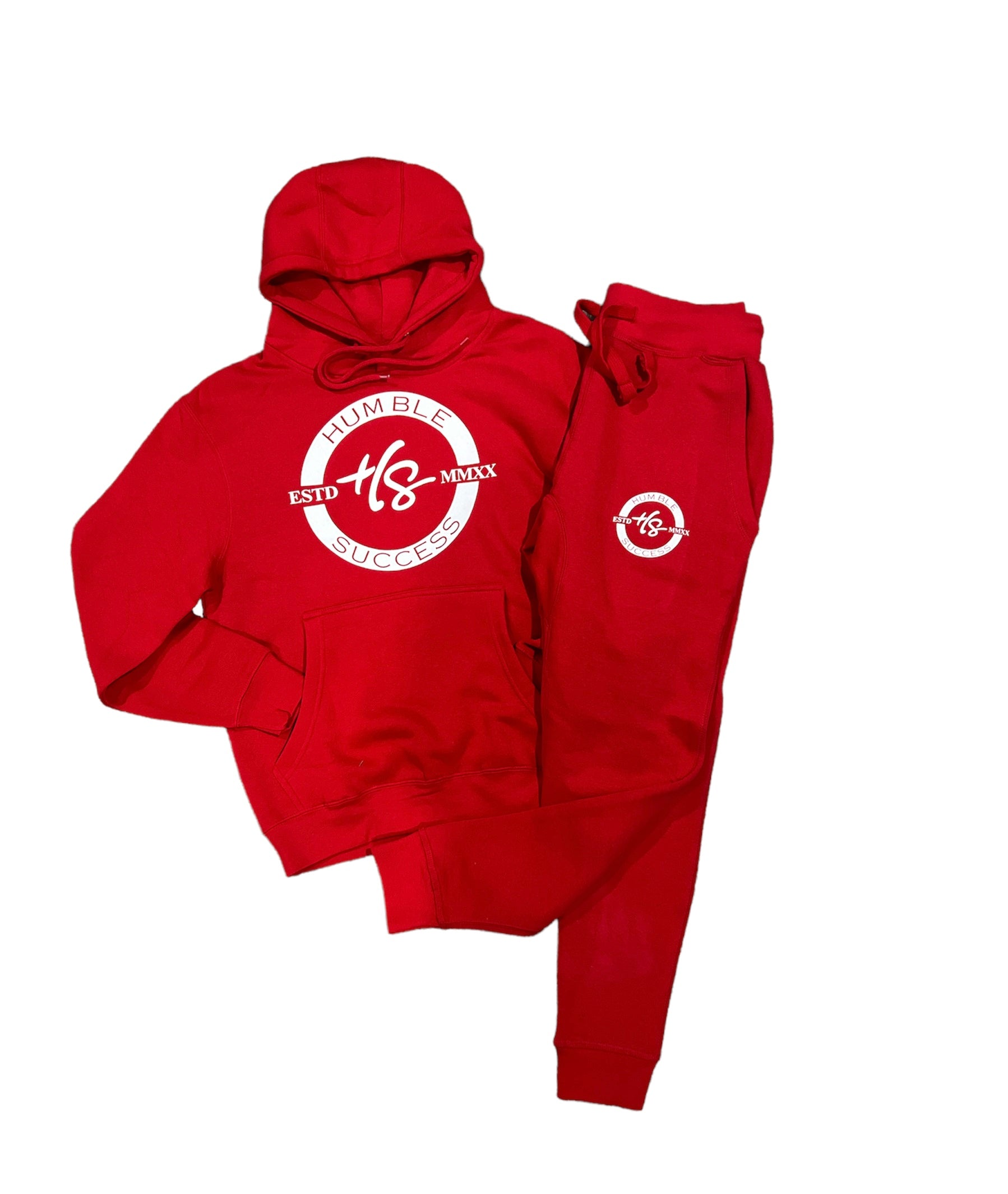 Humble Success Premium Cotton Sweatsuit - Bold Red Hoodie & Joggers Set